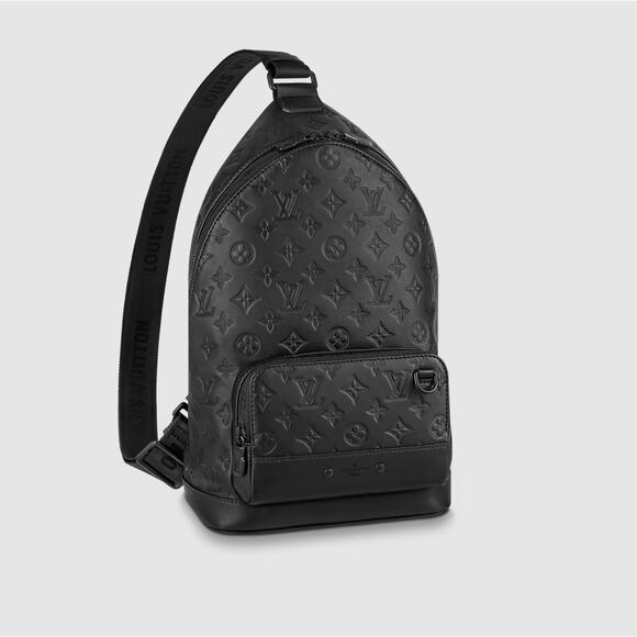 LOUIS VUITTON Racer Slingbag Backpack Monogram Shadow Leather Black - Picture 1 of 15